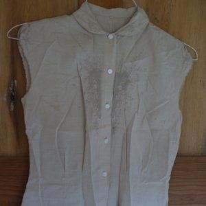 Vintage Silk Peter Pan Collar Pin-up Blouse